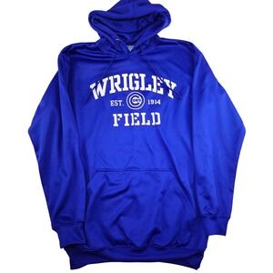 Wrigley Field Chicago Cubs MLB Hoodie Blue Pullover Sweatshirt Mens Large Tall